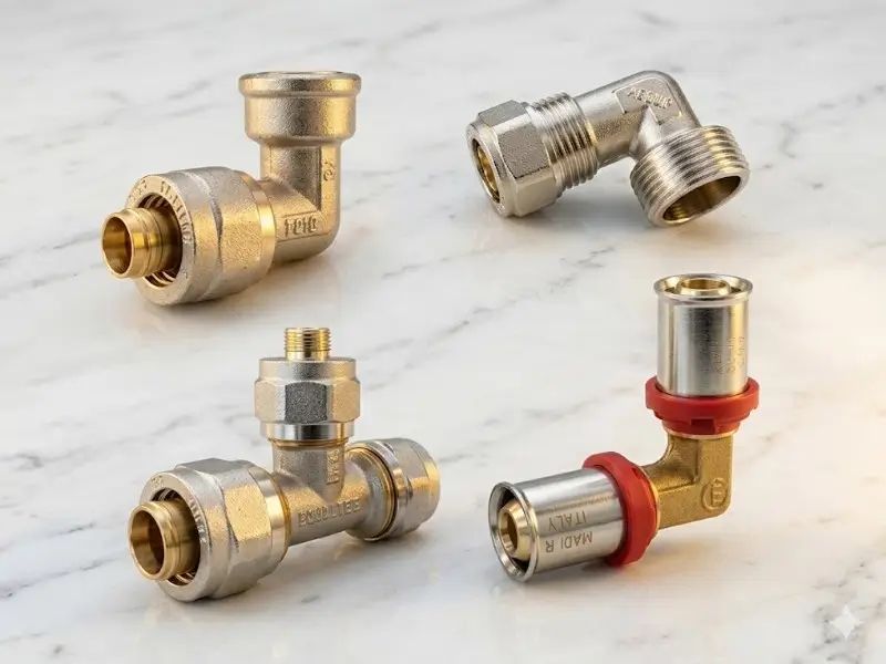 Фитинги за тръби с алуминиева вложка PEX/AL/PEX