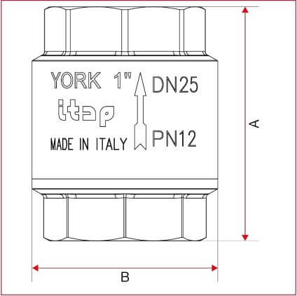 Размери Itap YORK 1 1/4