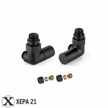 Комплект дизайнерски двойноъглови вентили за лира BLACK - 230KN015