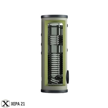 Комбиниран подово стоящ бойлер  TEDAN Combi Style Мах INOX 400, две успоредни серпентини