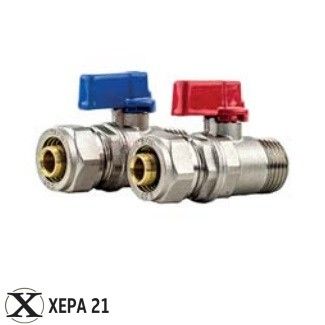 Мини кран с адаптор за PEX тръби Ф16х1/2" М