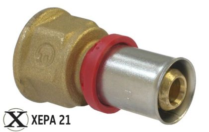 Прес-фитинг прав за Pex-Al-Pex тръба Ø16 х 1/2" Ж - Fornara серия ForPress