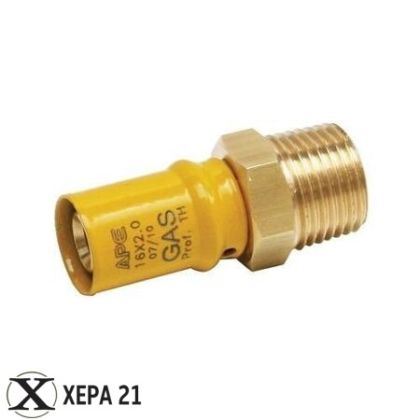 Прес връзка за газ права 16 x 1/2"M APE