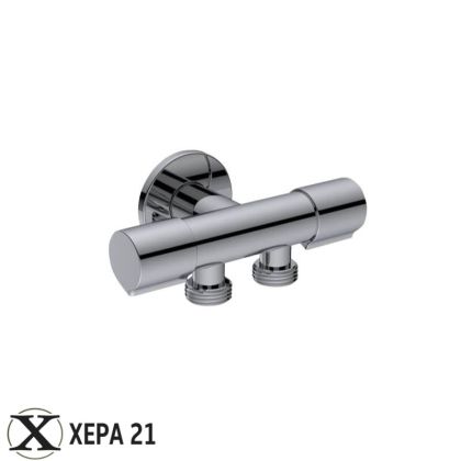 Перален кран двоен с керамичен затварящ механизъм - Bolla 1/2" х 3/8" х 3/4"