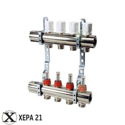 Колектори за подово отопление комплект LUXOR 1" x 24*19- 11 извода 