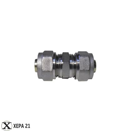 Никелирана месингова права свръзка Ф16 за свързване на многослойни тръби 