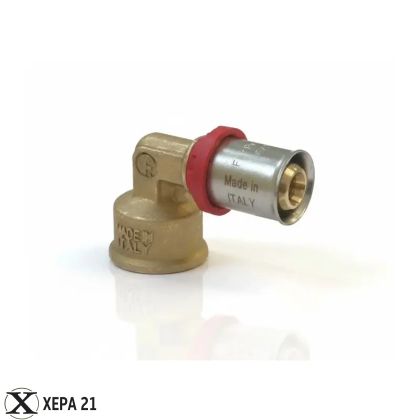 Прес-фитинг ъглов за Pex-Al-Pex тръба Ø26 х 3/4" Ж - Fornara серия ForPress 