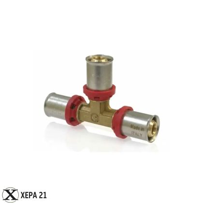 Прес-фитинг тройник за Pex-Al-Pex тръба Ø26 х Ø26 х Ø26 - Fornara серия ForPress 