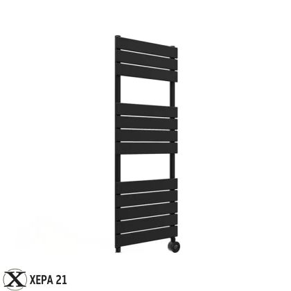 Електрическа лира за баня Crystal E-PEARL 500 W, черен мат, 1213 X 500 mm 