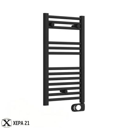 Електрическа лира за баня Crystal E-JADE MATT BLACK 300 W, 720×400 mm 