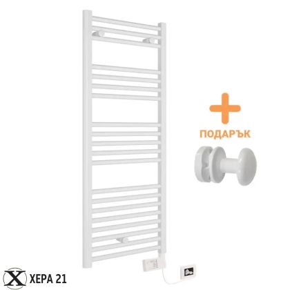 Електрическа лира за баня Crystal E-AGATE WHITE 300 W, бяла, 800X500 mm + ПОДАРЪК 