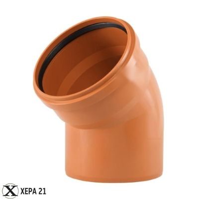 PVC Коляно 45° ОРАНЖЕВО - Ф 200
