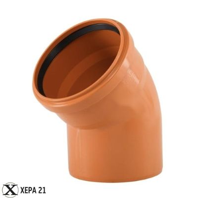 PVC Коляно 45° ОРАНЖЕВО - Ф 160