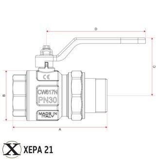 Сферичен кран с холендър 1 1/2"-ITAP серия IDEAL