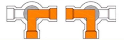 Сферичен трипътен кран 1/2'' с "L"- пропускане