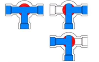 Сферичен трипътен кран 1/2'' с "T"- пропускане