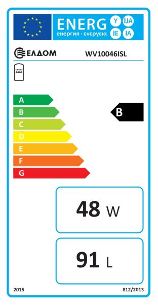 Бойлер 100л., 3 kW, лява серпентина, неръждаем - Елдом Серия GREEN LINE