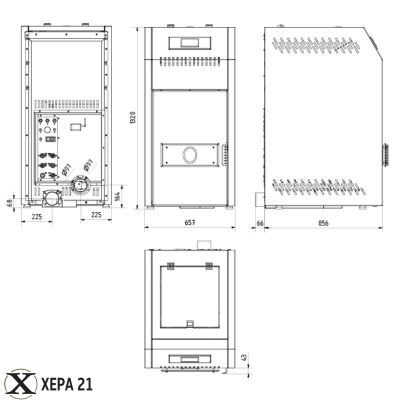 Пелетен котел PELLETECH 35 чертеж
