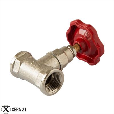 Обикновен месингов спирателен вентил 3/4" никелиран 