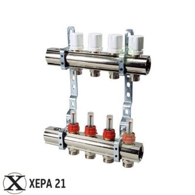 Колектори за подово отопление комплект LUXOR 1" x 24*19- 9 извода 