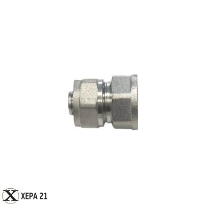 Никелиран месингов женски адаптор Ф18 х 1/2" за многослойна тръба PEX-AL-PEX 