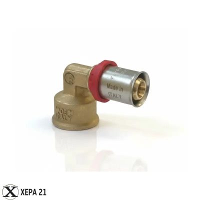 Прес-фитинг ъглов за Pex-Al-Pex тръба Ø26 х 3/4" Ж - Fornara серия ForPress 