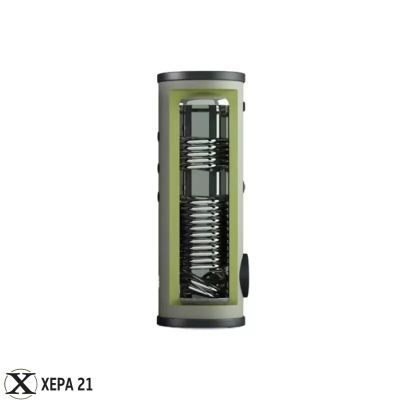 Комбиниран подово стоящ бойлер TEDAN Combi Style Max INOX 400 литра, две успоредни серпентини, неръждаем, 6 kW 