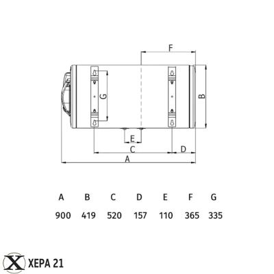 Неръждаем хоризонтален бойлер TEDAN Standard INOX 80л, 2kW с ел. изводи отляво и 12 години гаранция 