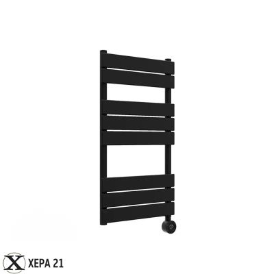 Електрическа лира за баня Crystal E-PEARL 300 W, черен мат, 840 X 500 mm 