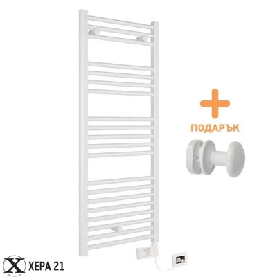 Електрическа лира за баня Crystal E-AGATE WHITE 300 W, бяла, 800X500 mm + ПОДАРЪК 